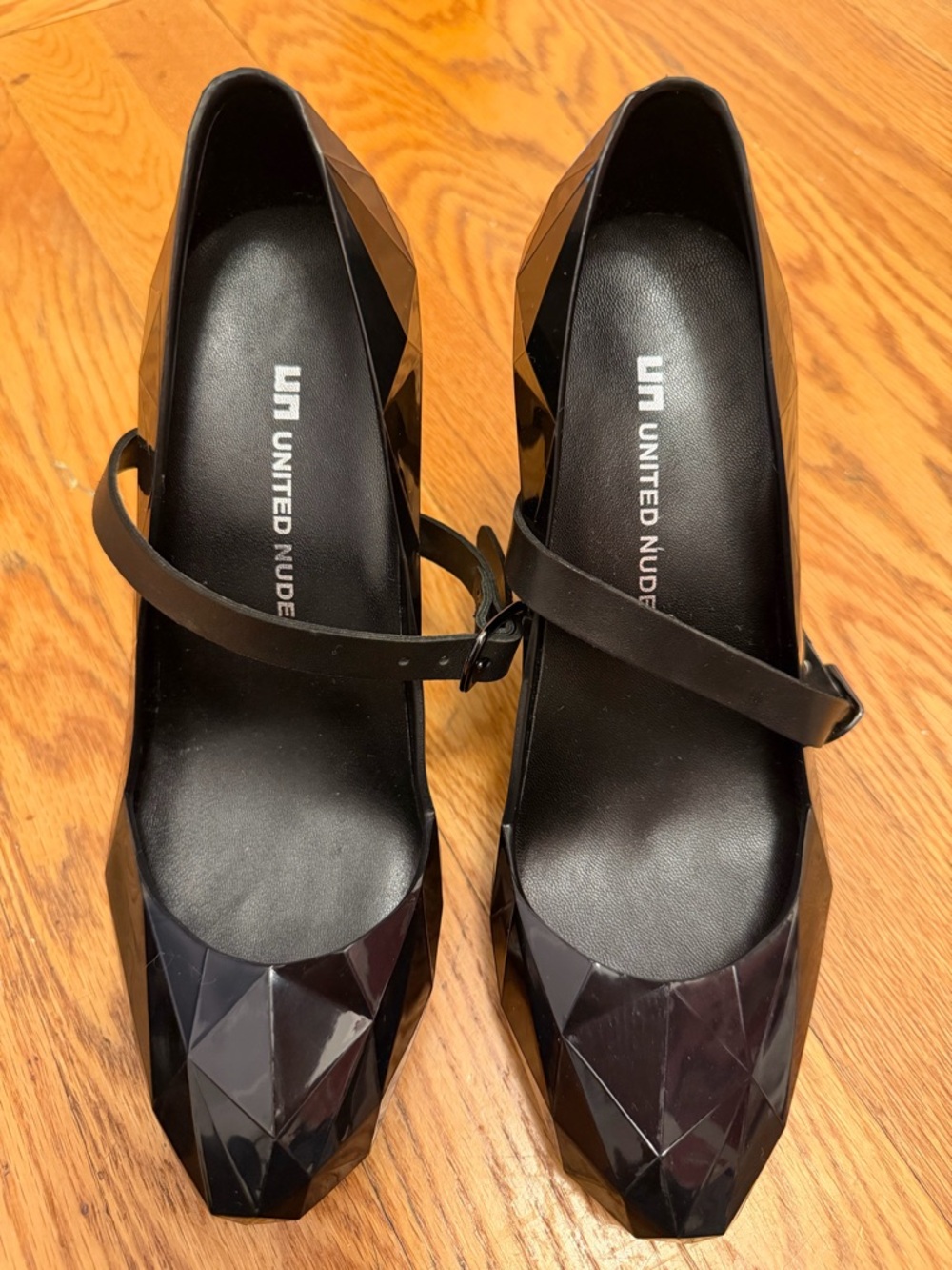 United Nude Lo Res Pumps - Black Faceted Mary Jane Heels - Size 38 - Never Worn - Picture 2 of 6